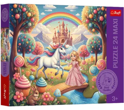Zdjęcie produktu dla Puzzle TREFL "Księżniczka i jednorożec" MAXI, 24 elementy