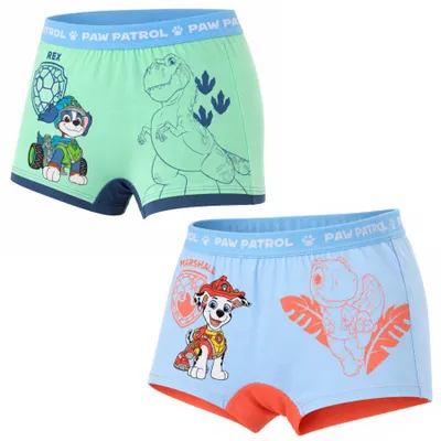 Produktbild von Paw Patrol Dino Film Jungen Boxershorts Unterhose 2er Pack Gr. 98-128 - 98/104, Bunt