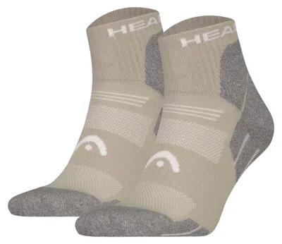 Produktbild von HEAD Uni Quarter-Wandersocken, 2er Pack - Hiking All Climates Quarter 2P, Sportsocken, Logo Taupe 43-46