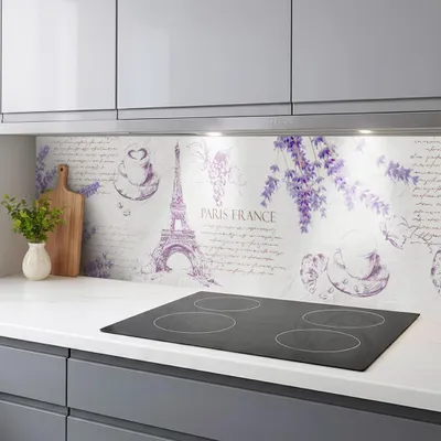 Produktbild von Küchenrückwand Lavendel Spritzschutz Küche 60x300 cm monolithische ABS-Platte mit Direktdruck, formstabil und langlebig
