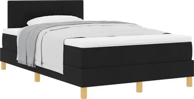 Zdjęcie produktu dla Łóżko sprężynowe z poduszką Czarny 120 x 200 cm tkanina