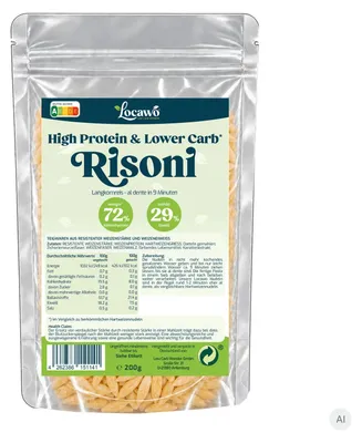 Produktbild von Locawo High Protein Low Carb Risoni | Langkornreis | Pasta | Nudeln 200g