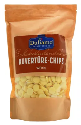 Produktbild von Duliamo Kuvertüre-Chips weiss, 1 x 1 kg Beutel