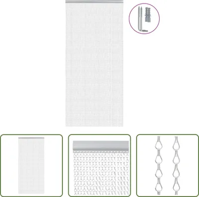 Produktbild von The Living Store Türvorhang aus Ketten 100x200 cm Aluminium