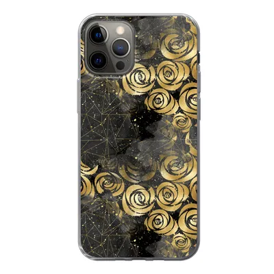Produktbild von MuchoWow® Handyhülle Schutzhülle Hülle für iPhone 12 Pro Marmor - Gold - Rose - Muster Silikon Softcase Handy Hülle - Abdeckung