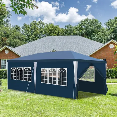 Immagine prodotto di Tenda per feste - Gazebo da giardino - Tenda per eventi - Tenda per terrazza - Tenda con pareti laterali - 3x6 metri