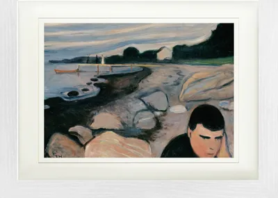 Produktbild von Edvard Munch Gerahmtes Bild Mit Edlem Passepartout | Wand-Bilder | Im Bilderrahmen - Melancholie, 1892 (30 x 40 cm)