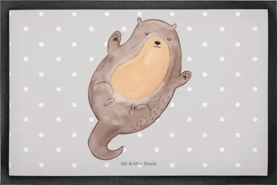 Produktbild von Mr. & Mrs. Panda fußmatte Otter Umarmen 50 x 75 cm - Grau Pastell - Geschenk, Bodenvorleger, Schmutzfangmatte, Hallo, gut Gelaunt, Türvorleger, Seeotter See, glücklich