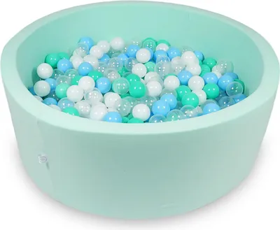 Immagine prodotto di Piscina asciutta 110x40cm menta con 500 palline: azzurro, trasparente, menta, bianco