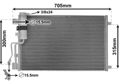 Produktbild von VAN WEZEL 13005283 Kondensator Klimaanlage Klimakondensator für NISSAN Qashqai / Qashqai +2 I (J10, NJ10) +Trockner