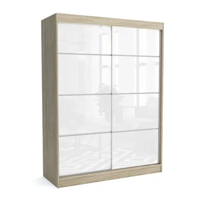 Produktbild von Kleiderschrank JULY SONOMA 160 cm – Schiebetüren, Kleiderstange & Regalböden – Moderner Schrank für Schlafzimmer & Gästezimmer