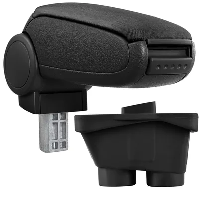 Produktbild von [pro.tec] Mittelarmlehne Passgenau für Peugeot 208 in den Baujahren ab 2012 (3- und 5- Türer) - Armauflage mit Staufach - gepolstert - Textil - schwarz