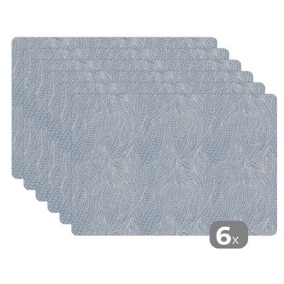 Obrázok produktu pre MuchoWow® Podložky Sada 6 podložiek Umývateľné podložky 30x45x0.3cm Listy - Vzory - Zima Podložka pod stôl Nekĺzavá a odolná voči teplu