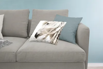 Produktbild von MuchoWow® Zierkissen Sofakissen Wohnzimmer Dekokissen 60x40 cm Pferd - Mähne - Weiß - Kopfkissen - Polster mit Foto
