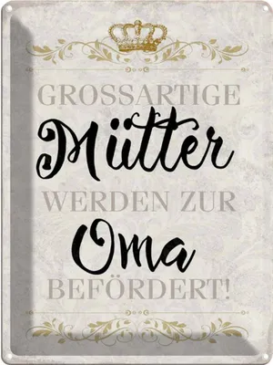 Produktbild von vianmo Blechschild 40x30 cm grossartig Mütter werden zur Oma Spruch Zitat