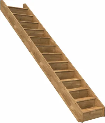 Produktbild von Dolle Raumspartreppe Paris mit Setzstufen Eiche versiegelt Treppenlauf gerade ohne Geländer