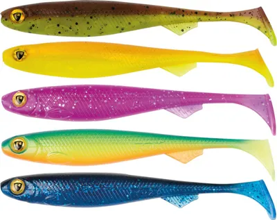 Produktbild von Fox Rage UV Slick Shad Mixed Colour Pack - 5 Gummishads, Länge:9cm