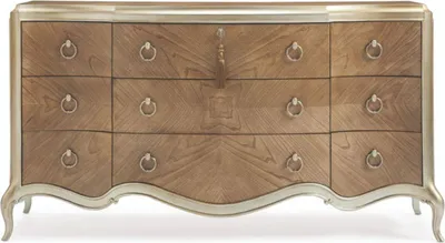 Image de Casa Padrino Commode baroque de luxe avec 9 tiroirs brun / champagne doré 185 cm
