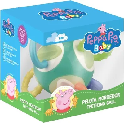 Obrázok produktu pre Detská hrkálka Euroswan s krúžkami na hryzenie, Prasiatko Peppa
