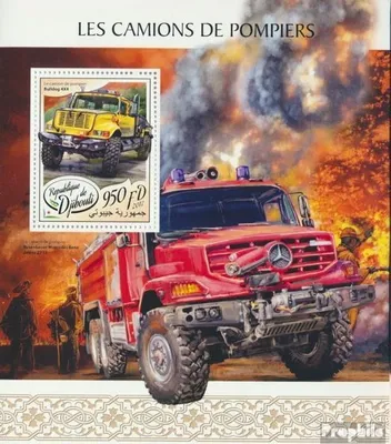 Produktbild von Briefmarken Dschibuti 2017 Mi Block 832 (kompl. Ausg.) postfrisch Feuerwehrfahrzeuge
