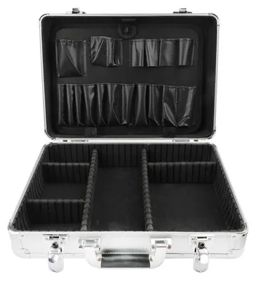 Productafbeelding van Omgoods - Aluminium Gereedschapskist met Verdelers en Schouderriem 42.5 x 30.5 x 12.5 cm
