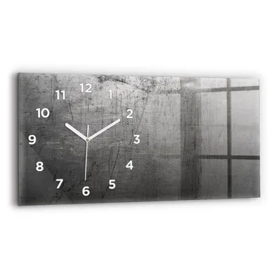 Produktbild von Wallfluent Wanduhr – Stilles Quarzuhrwerk - Uhr Dekoration Wohnzimmer Schlafzimmer Küche - Zifferblatt - weiße Zeiger - 60x30 cm - Metallwand