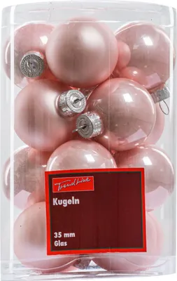 Produktbild von TrendLine Weihnachtskugeln aus Glas Ø 3,5 cm puderrosa 16 Stück
