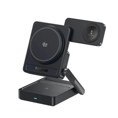 Imagen del producto de Cargador inalámbrico 3 en 1 Baseus PicoGo AF21 Qi2.2, 35W, color negro