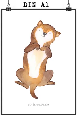 Produktbild von Mr. & Mrs. Panda Bild Hund Streicheln DIN A1 - Weiß - Geschenk, Kunstdruck, Bauch, Süß, Sprüche, Wandbild, wanddeko, Plakat, Hundewelpe, Hunde, drucke