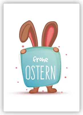 Produktbild von Niedliche Osterkarte mit Osterhäschen, das wünscht "Frohe Ostern"