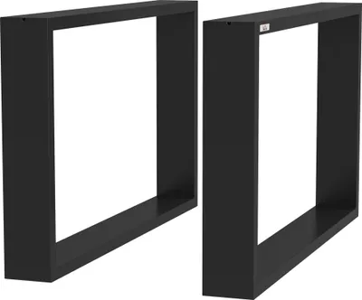Obrázek produktu pro sada 2 obdélníkových ocelových stolových noh - Nábytkové nohy / stolové nohy - Rám 70×41 cm - Pro kutilský nábytek a stoly - Industriální styl