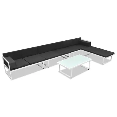 Image de vidaXL Ensemble salon de jardin 5 pièces Textilène aluminium noir