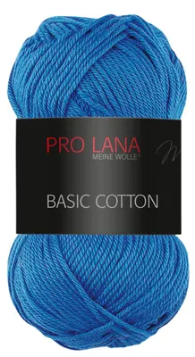 Zdjęcie produktu dla Pro Lana BASIC Bawełna – przędza bawełniana 50 g, idealna na ubrania, zabawki i akcesoria, 125 m, kolor 051 – niebieski królewski
