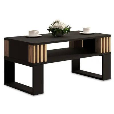 Produktbild von Couchtisch LAMEO 2 Mit Ablage SCHWARZ/EICHE Modern Mit Lamellen
