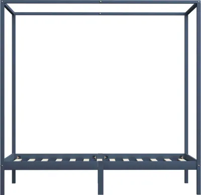 Produktbild von Möbel Himmelbett Einzelbett - Gästezimmer --Gestell Grau Massivholz Kiefer 100 x 200 cm - Polsterbett Klassische Betten CLORIS8615519