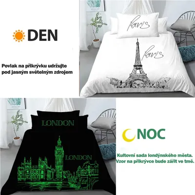 Produktbild von Baumwollbettwäsche Tag in Paris, Nacht in London