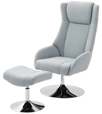 Produktbild von HOMCOM Relaxsessel mit Hocker, 360°drehbarer Fernsehsessel mit hoher Rückenlehne