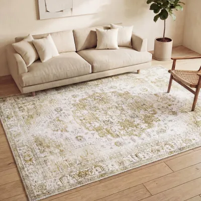 Produktbild von Volero - Teppich Vintage - Lago Grün Creme - 200x290 cm - Wohnzimmer, Esszimmer, Schlafzimmer - Klassik, Orientalisch
