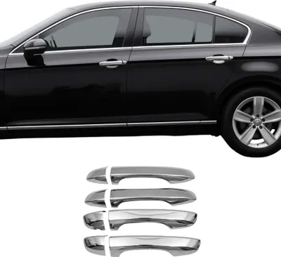 Image de Couverture poignée de porte pour VW Golf Sportsvan 2014-2020 4 Portes Acier 8Pcs