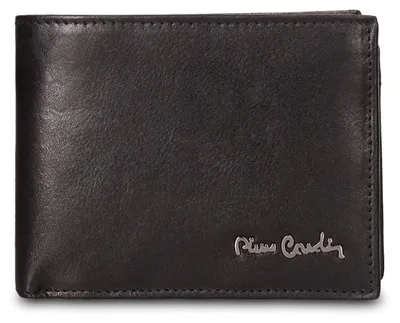Zdjęcie produktu dla Portfel męski Pierre Cardin czarny skóra naturalna bez zapięcia Black B UNICA 12.5x9x2 cm 8806-100-NERO