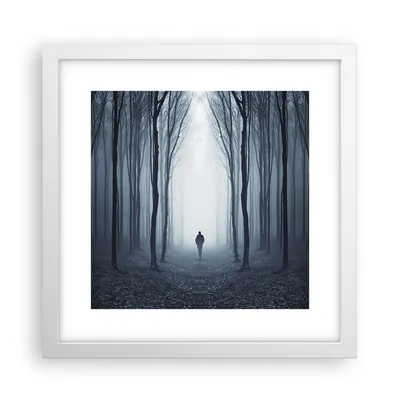 Produktbild von Gerahmtes Poster - Weißer Rahmen - Charakter Wald Einsamkeit - 30x30 cm - Wand Bild - Wanddeko - Wandbilder - Kunstposter - Wandposter - Bilderrahmen - Bilder - Kunstdruck - Wandbild - P2WAC30x30-4142