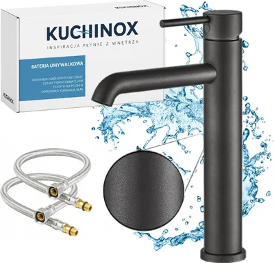 Produktbild von Kuchinox | Noia Waschtischarmatur - Grafit - Edelstahl - Korrosionsbeständig - Modernes Design