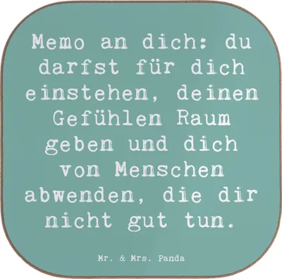 Produktbild von Mr. & Mrs. Panda Untersetzer Glas Spruch Gefühle Freiheit - Meeresbrise - Geschenk, Motivation, gläseruntersetzer, Gläser, Holzuntersetzer, Lebensgefühl, Liebe zum Detail