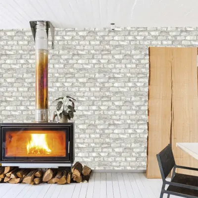 Produktbild von DUTCH WALLCOVERINGS Tapete Ziegel-Optik Weiß EW3104