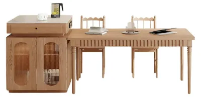Productafbeelding van Luxe design eettafel, bruin hout, moderne stijl, geschikt voor de eetkamer