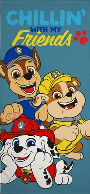 Produktbild von Paw Patrol - Chase, Marshall & Rubble Kinder Strandtuch Badetuch Handtuch 100% Baumwolle 140 x 70 cm Blau
