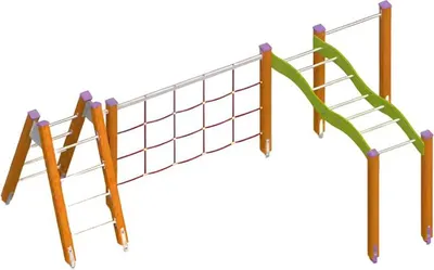 Produktbild von Kletterkombination Spielplatz Seilweg Übungsbrücke Freizeitbrücke Abenteuerplatz