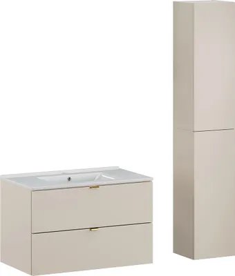 Produktbild von Badmöbel Set 2-teilig mit Waschtisch 80 cm in kaschmir - DURANGO-56
