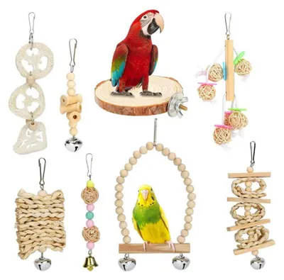 Produktbild von INF Kauspielzeug-Set Kiefernholz 8x12x20cm für Papageien und Kleinvögel