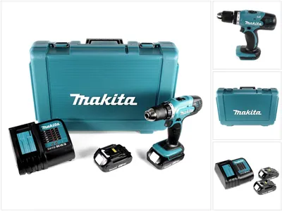 Produktbild von Makita DDF453SYE, Handbohrmaschine, Ohne Schlüssel, Schwarz, Blau, 1,3 cm, 3,6 cm, 1,3 cm